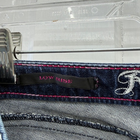 Rock 47 Wrangler Western Thick Stitch Bootcut Denim Jeans Women's 3 4 Long Tall - Picture 8 of 9